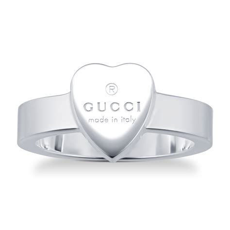 gucci silver trademark ring|gucci trademark silver heart ring.